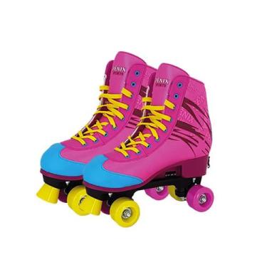 Imagem de Patins Roller Skate Ajustável 4 Rodas Rosa 31-34 Fênix Rc-06 - Fenix