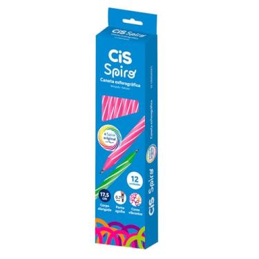 Imagem de Caneta Esferográfica SPIRO, CIS, Rosa, Caixa com 12 unidades