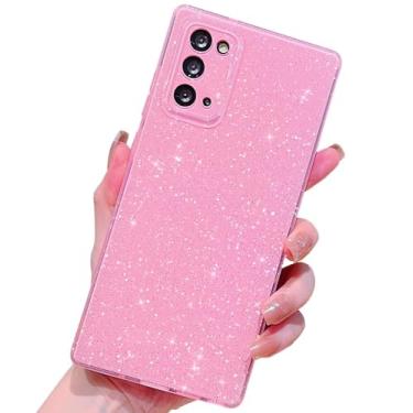 Imagem de MINSCOSE Capa compatível com Samsung Galaxy Note 20 5G, linda capa brilhante fina à prova de choque TPU brilhante para mulheres e meninas para Galaxy Note 20 de 6,7 polegadas - rosa