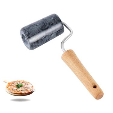 Imagem de Tianman Rolo de massa para pizza, rolo de mármore tipo T antiaderente, para assar bolos, biscoitos de pizza de tortilha e outros cozimentos de cozinha (tipo 3 preto).