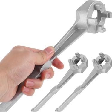 Imagem de Janoiuc 2 peças de chave inglesa de tambor de 130 litros, chave de tambor de liga de alumínio, ferramenta manual de abridor de barril portátil, ferramenta manual sem faísca para barril de