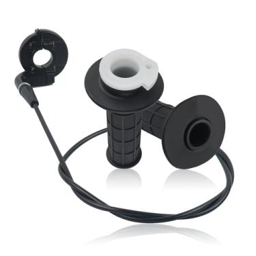Imagem de IHOTDER Kit de cabo de acelerador, punhos de guidão de motocicleta com acelerador de torção e cabos de acelerador de 119 cm, conjunto universal de acelerador de bicicleta compatível com motocicleta ATV de 7/8" 110-250cc
