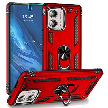 Imagem de Androgate Capa para Motorola Moto Edge Plus 2023, Edge+ 2023 com protetor de tela HD, suporte de anel de metal de nível militar com suporte de 4,5 m, capa à prova de choque para Moto Edge+ 2023,