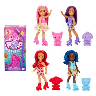 Imagem de Barbie Pop Reveal Boneca Série de Frutas Chelsea com 5 Surpresas Incluindo Animal de Es...