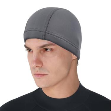 Imagem de DEHAI Toucas de natação com capuz de mergulho de neoprene para mulheres, homens, jovens, gorro de água termal de 2 mm e 3 mm, mantém o cabelo longo seco para tranças e tranças encaracoladas
