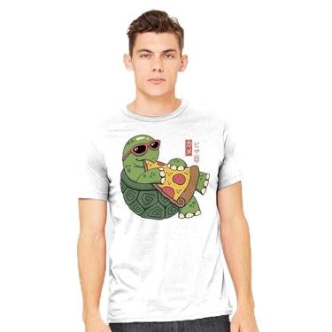 Imagem de TeeFury - Pizza Turtle - Camiseta masculina animal,, Azul marino, GG