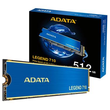 Imagem de SSD 512GB Adata Legend 710, M.2 2280 PCIe 3.0 NVMe, Leitura/Gravação 2400/1600MB/s - ALEG-710-512GCS