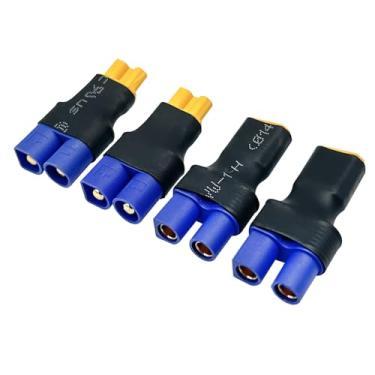Imagem de 2 pares de conector adaptador macho fêmea RC XT30 para EC3 para RC FPV Drone Car Lipo NiMH carregador de bateria ESC