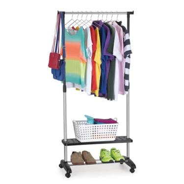 Imagem de Arara Master c/Prateleira e Sapateira, 75cm, Preta, Arthi