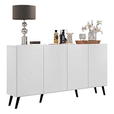 Imagem de Aparador Buffet Retrô Multimóveis Veneza 4 Portas Fg3556 Branco/preto