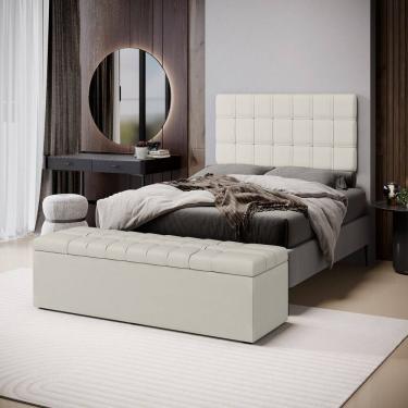 Imagem de Kit Painel Rana 140 e Calçadeira Alpha Couro Aradecor