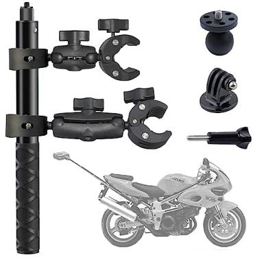 Imagem de Suporte de braçadeira de guidão de motocicleta com bastão de selfie invisível de 120 cm compatível com câmera de ação Insta360 ONE X5 X4 X3 X2 X RS R Go 2 3 e Go Pro Max