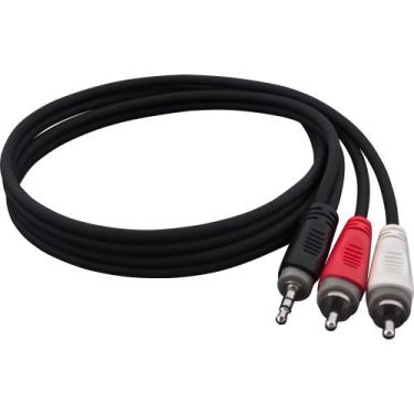Imagem de Cabo De Áudio Linha Player P2 X Rca2 3 Metros Preto Hayonik, Preto, P2