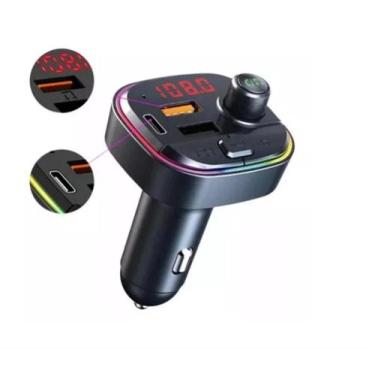 Imagem de Carregador Veicular e Transmissor FM Bluetooth Microfone embutido para