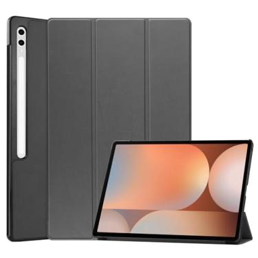 Imagem de Compatível com Samsung Galaxy Tab S10 Ultra 14,6" 2024 SM-X920 Capa tripla para tablet inteligente, capa protetora leve, capa traseira rígida para PC, capa fina, ângulos de visão múltipla, despertar a
