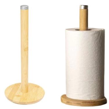 Imagem de Porta Rolo de Papel Toalha Bambu Cozinha Suporte de Mesa - Class