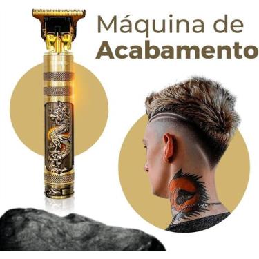 Imagem de Máquina Profissional Dragon Sem Fio Cabelo Barba Pezinho  - RODA CASA 