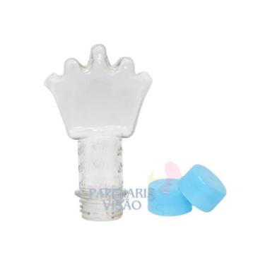 Imagem de Tubete Coroa Com Tampa Azul Bebe Com 10unid - Poliplas