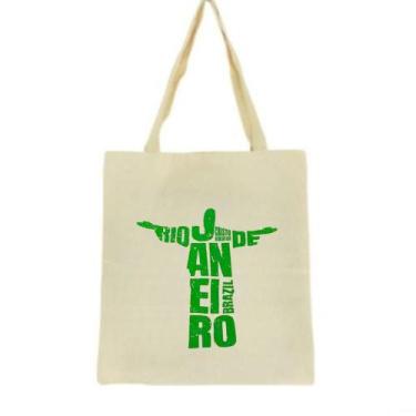 Imagem de Bolsa Ecobag 100% algodão CRISTO (verde) - CARIOCA MAIS