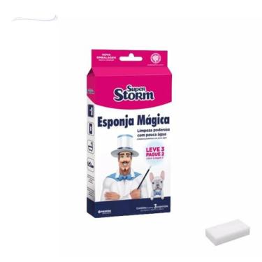 Imagem de Esponja Magica Super Storm 3 Un Limpa Tênis Parede Veiculo Carro Tira 