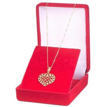 Imagem de Colar De Ouro 18k Veneziana 40cm E Coração Cravejado Vazado - DR Joias