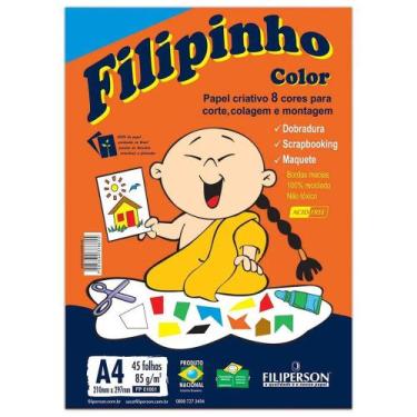 Imagem de Papel Filipinho Color 8 Cores A4 45 Folhas-Filiperson