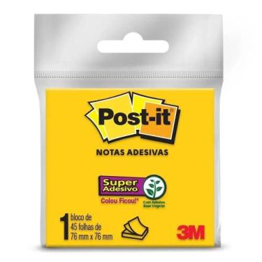Imagem de Post-it 654 45 folhas 76mm x 76mm Amarelo Neon - 3M
