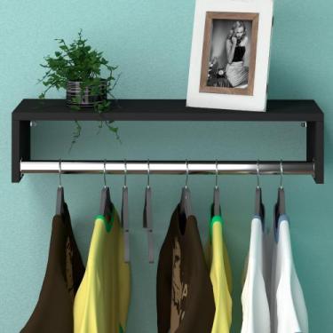 Imagem de Cabideiro Arara Porta Roupas Nicho de Parede Quarto MDF - BAZAR DOS QU