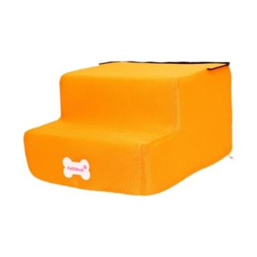 Imagem de Ｂｅｓｇａ 2 Níveis Rampa para Animais de Estimação Escada Multifuncional para Animais de Estimação Escada Inclinada para Cães para Sofá para Filhotes Pequenos, Laranja