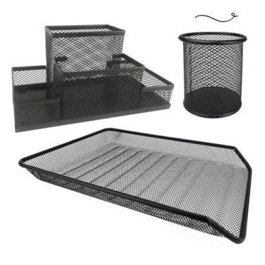 Imagem de Kit Escritório Porta Caneta, Organizador de Mesa, Bandeja Organizadora