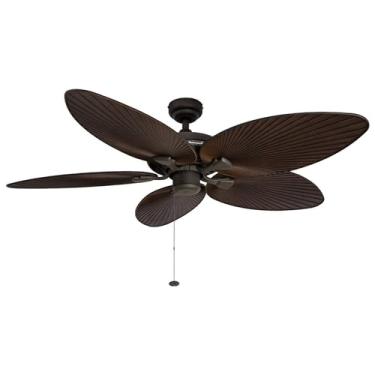 Imagem de Honeywell Ceiling Fans 50207 Ventilador de teto tropical Palm Island para interior/exterior, 132 cm, bronze