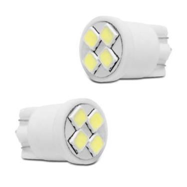 Imagem de Lâmpada esmagada grande pingão 4 leds branco 12v 10 pçs meia luz paine