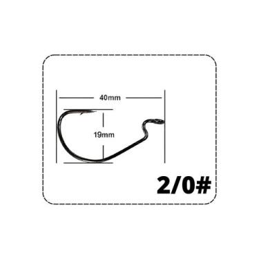 Imagem de Kit 25 Anzol Offset EWG Antienrosco Vermelho ou Preto Para Iscas Soft 