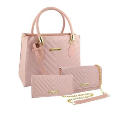 Imagem de Bolsa Feminina Transversal Grande + Bolsa Flap + Carteira - Selfie Sto