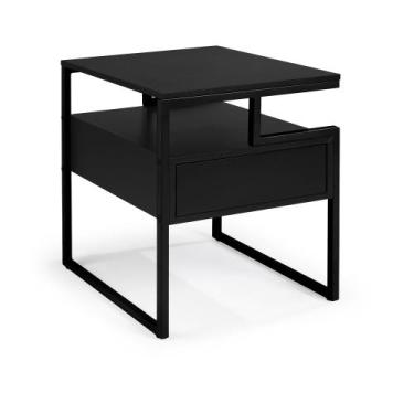 Imagem de Mesa Cabeceira Copacabana em Aço Carbono Preto - Drop mobiliário