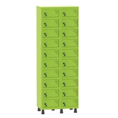 Imagem de Armário Porta Objetos de Aço 2 Vãos 20 Portas Fechadura Pandin 1,90 m 