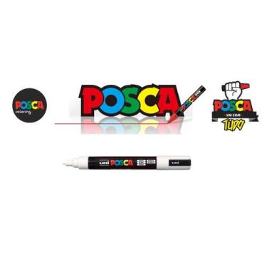 Imagem de Caneta Posca Pc-5m Unitaria Cor Branca - uniball