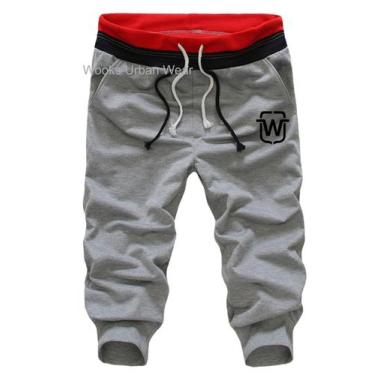 Imagem de Kit 02 bermudas de moletom wooks masculina saruel skinny, G, Vermelho