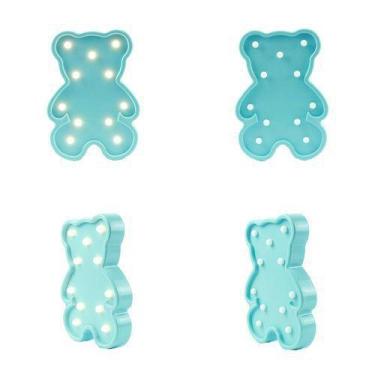 Imagem de Luminária de Ursinho Azul com Led para Decorativo - 25cm - Coisaria