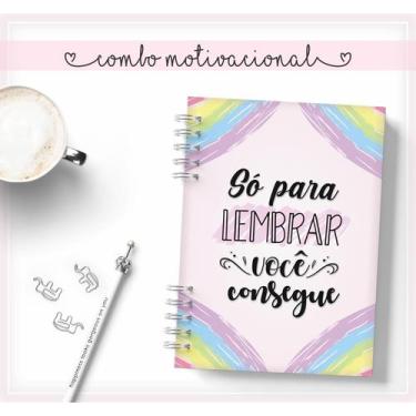 Imagem de Caderno Personalizado MOTIVACIONAL 60 Folhas 15,5x21,5 Cm - Mel'art Pa