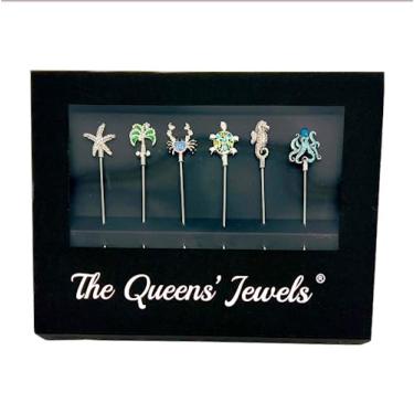 Imagem de THE QUEENS' JEWELS The Beach Collection Escolhas de coquetel de joias - presente exclusivo para mulheres, aniversário, fofo, divertido, não pintado, decorado, brilhante, deslumbrante, strass