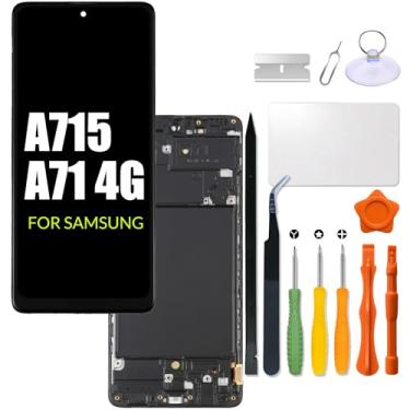 Imagem de Substituição para tela LCD Samsung Galaxy A71 com moldura INCELL para Samsung A715 A715F Touch Screen Digitalizador Montagem SM-A715F/DS A715W Display LCD interno com kit de reparo (sem função de