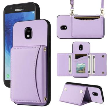 Imagem de Furiet Capa carteira para Samsung Galaxy J3 Orbit J 3 Star 2018 3J Achieve com alça transversal de couro PU porta-cartão à prova de choque resistente capa para celular para J3V V 3ª geração SM J337A