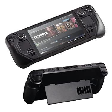 Imagem de UYIYE Capa protetora para Steam Deck - capa com suporte para Steam Deck OLED - Acessórios confiáveis para Steam Deck preto