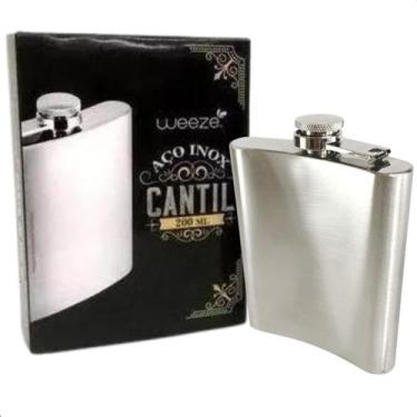 Imagem de Cantil Porta Bebida De Bolso 200ml Inox Whisky vodka 7oz CB1008 Clink 