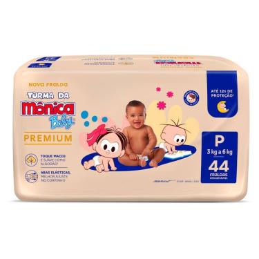 Imagem de Fralda Turma da Mônica Baby Premium P 44 Fraldas Descartáveis