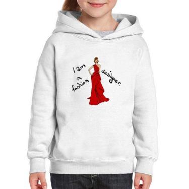 Imagem de Moletom Infantil Fashion Designer - Foca na Moda, Branco, 14