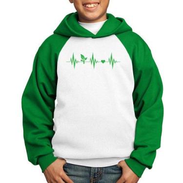 Imagem de Moletom Infantil Batimentos Vegano - Foca na Moda, Branco, Verde, 4