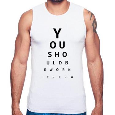 Imagem de Regata You should be working now - Foca na Moda, Branco, G