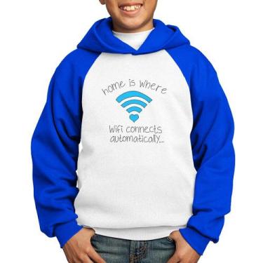 Imagem de Moletom Infantil Home Is Where Wifi Connects Automatically - Foca na M